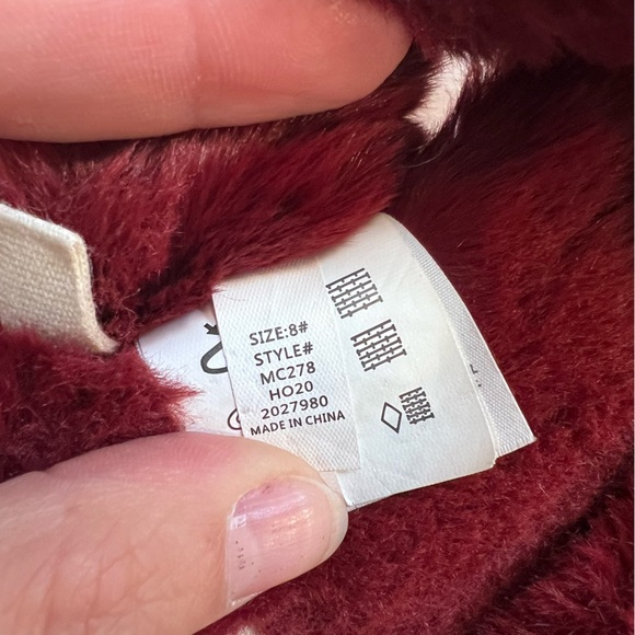 MADEWELL - Soft Fluffy Slipper Sandals - Maroon - Picture 5 of 6